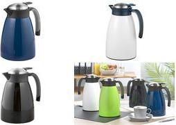Esmeyer Isolierkanne GLACE, 1,5 Liter, schwarz doppelwandiger Edelstahl, unzerbrechlich, praktische - 1 Stück (305-111)
