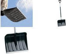 EDA Schneeschaufel mit Aluminiumstiel, Breite: 400 mm Griff und Schaufelblatt aus Kunststoff, mit Aluminiumkante - 1 Stück (010388 NO BX24)