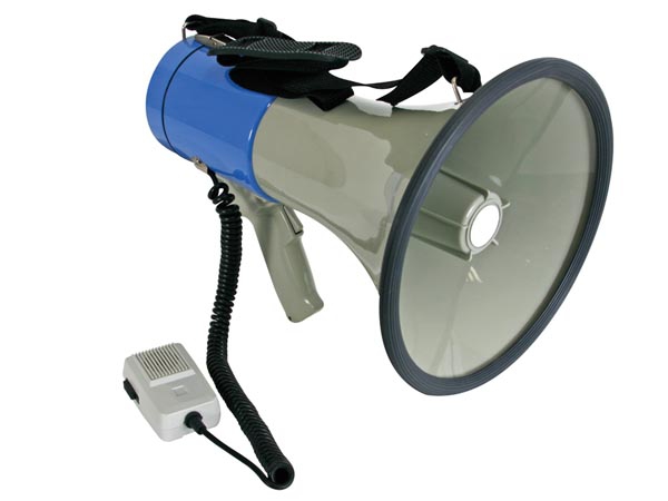 Velleman MP25SFM Megaphon 25 W 8 Ohm Blue, Grey