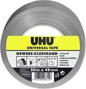 UHU Universal Gewebe-Klebeband, 48 mm x 50 m, grau extra starkes Gewebeband mit Polyester-Beschichtung, zum - 1 Stück (46615)