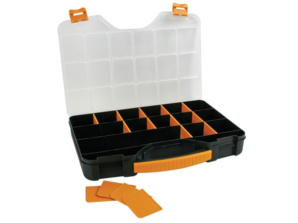 Perel OMR13 Sortimentskasten 20 Fächer 326 x 257 x 48 mm Schwarz, Weiß, Gelb