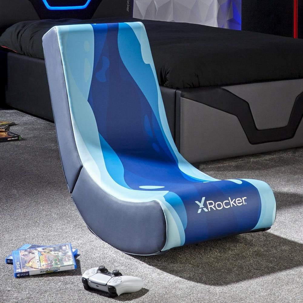 X Rocker 2022085 Videospiel-Stuhl Konsolen-Gamingstuhl Gepolsterter - ausgestopfter Sitz Blau (2022085)