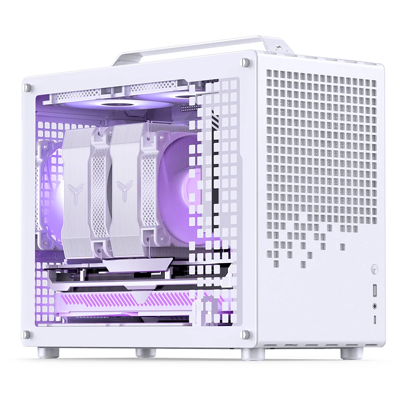 Jonsplus Z20 Micro-ATX Gehäuse Mini Tower mit Tragegriff, Weiß