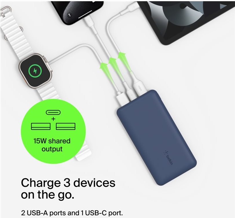 Belkin BoostCharge BPB011BTBL Powerbank 10000 mAh 18 W Blau