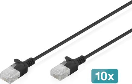 DIGITUS CAT6 U/UTP SLIM PA 10X2M BLK 10X 2M LSZH AWG 32/7 BLACK (DK-1618-020S-BL-10)