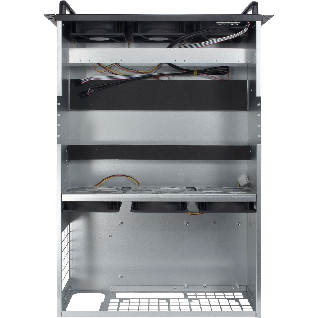 Inter-Tech 4W2 Mining Rack 4U Computer-Gehäuse ATX Stahl Schwarz, Grau