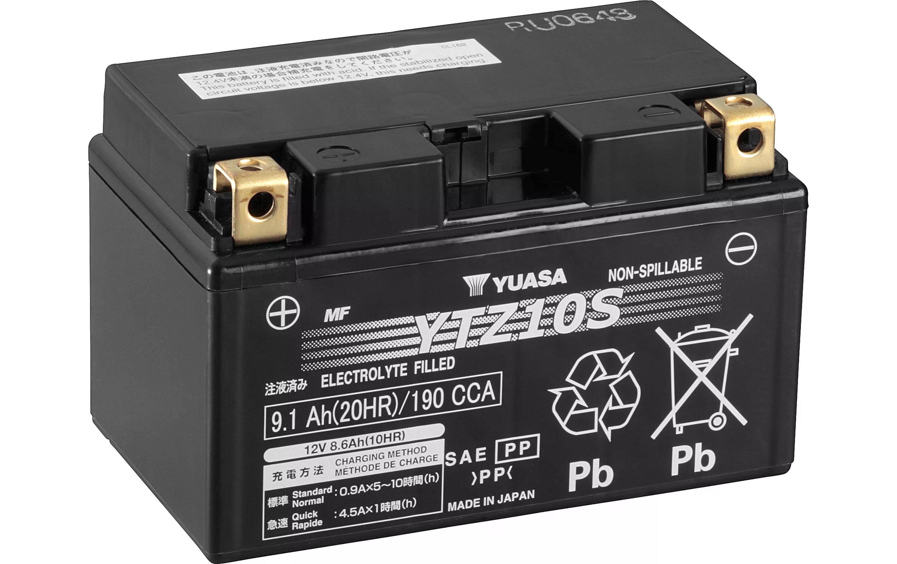 Yuasa Motorradbatterie YTZ10S AGM 12 V 8,6 Ah
