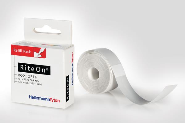 HellermannTyton RiteOn® Nachfüllpackung Etiketten je Blatt: 100 RO203REF-100-WH Weiß Inhalt: 100 St. (550-71401)