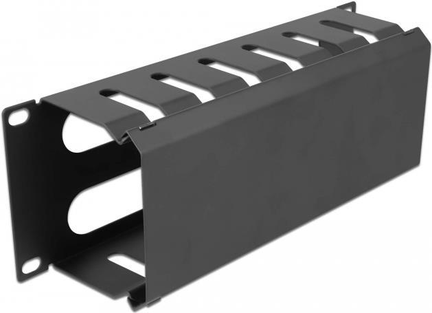 Delock - Rack cable management routing panel - with 2 openings - Schwarz - 1U - 25,4 cm (10) (66844)