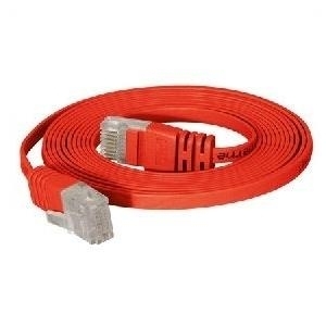 Patchkabel UTP cat. 6. slim-line. 1.0m. rot Für 10 Gigabit/s, halogenfrei, mit besonders schmalem Knickschutz (77801r)