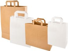 PAPSTAR Papier-Tragetasche, 320 x 170 x 270 mm, braun aus Kraftpapier, 70 g/qm, Tragkraft: 5 kg, mit Tragegriff - 1 Stück (86449)