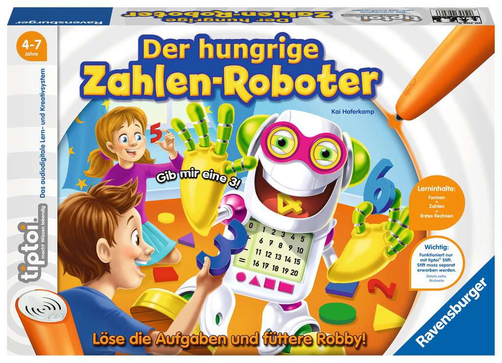 Ravensburger tiptoi® Spiel Der hungrige Zahlen-Roboter (00706)