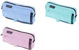 herlitz Schlamper-Etui mit Netztasche "Pastell Mix" aus Polyester, großes Hauptfach, 1 Netztasche mit - 3 Stück (400205926)