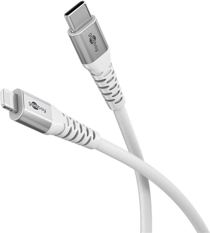 Goobay Lightning auf USB-C™ Supersoftes Textilkabel mit Metallsteckern, 2 m (74520)