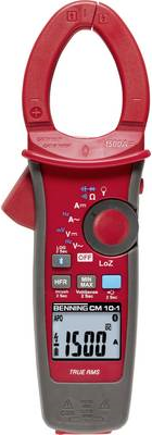 Benning CM 10-1 Stromzange digital Datenlogger CAT IV 600 V Anzeige (Counts): 6000 (044688)