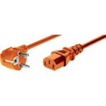 Netzanschlusskabel, Schukostecker abgewinkelt an Kaltgerätebuchse, orange, 0,6 m Netzanschlusskabel für Deutschland, Frankreich, Belgien... (808071)