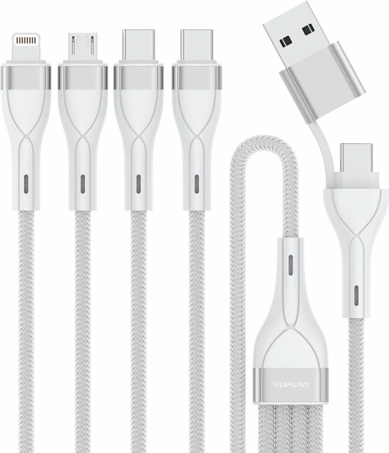 4smarts 541024 USB Kabel 1,2 m USB A/USB C USB C/Micro USB-A/Lightning Weiß (541024)