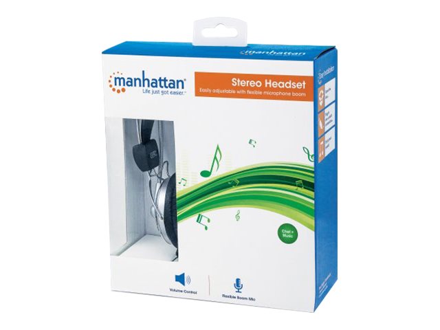 Manhattan Stereo Over-Ear Headset 3,5 mm Schwarz, Silber