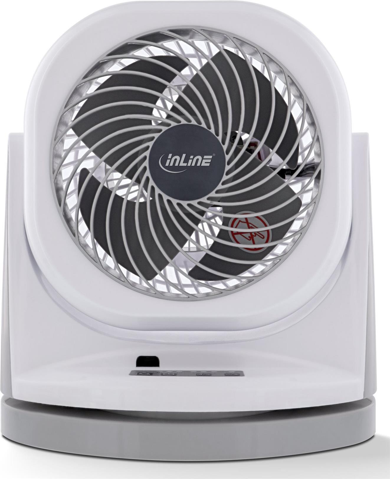 InLine SmartHome WLAN Tischventilator 45 W 57 dB Weiß/Grau
