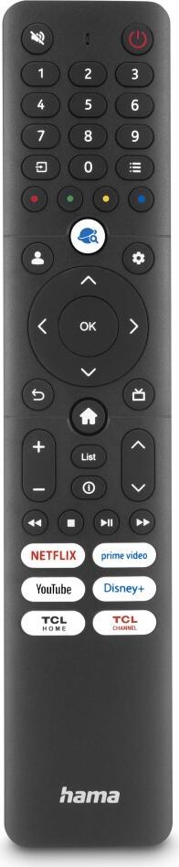 Hama Universal-Fernbedienung für TCL TVs, IR, lernfähig, mit 6 App-Tasten (00221068)