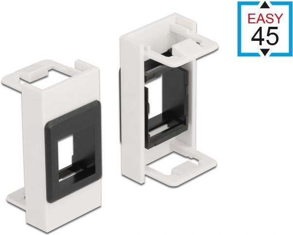 Delock Easy 45 Module Keystone Holder 22,5 x 45 mm - Modulblende Snap-in-Halterung - Schwarz, weiß - 1 Anschluss (81354)