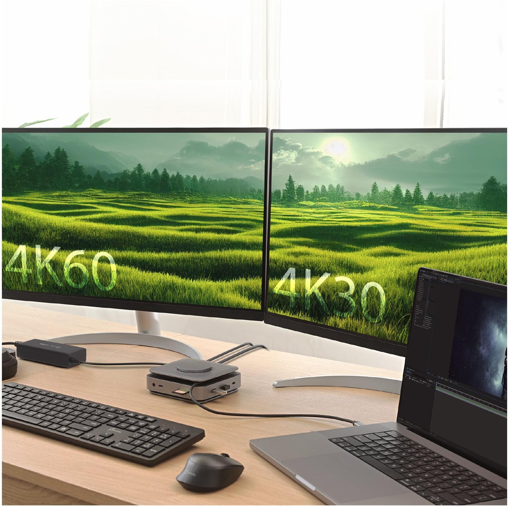 j5create JCD3199P Dockingstation Dual 4K HDMI 140W GaN PD 3.1 Space Grey