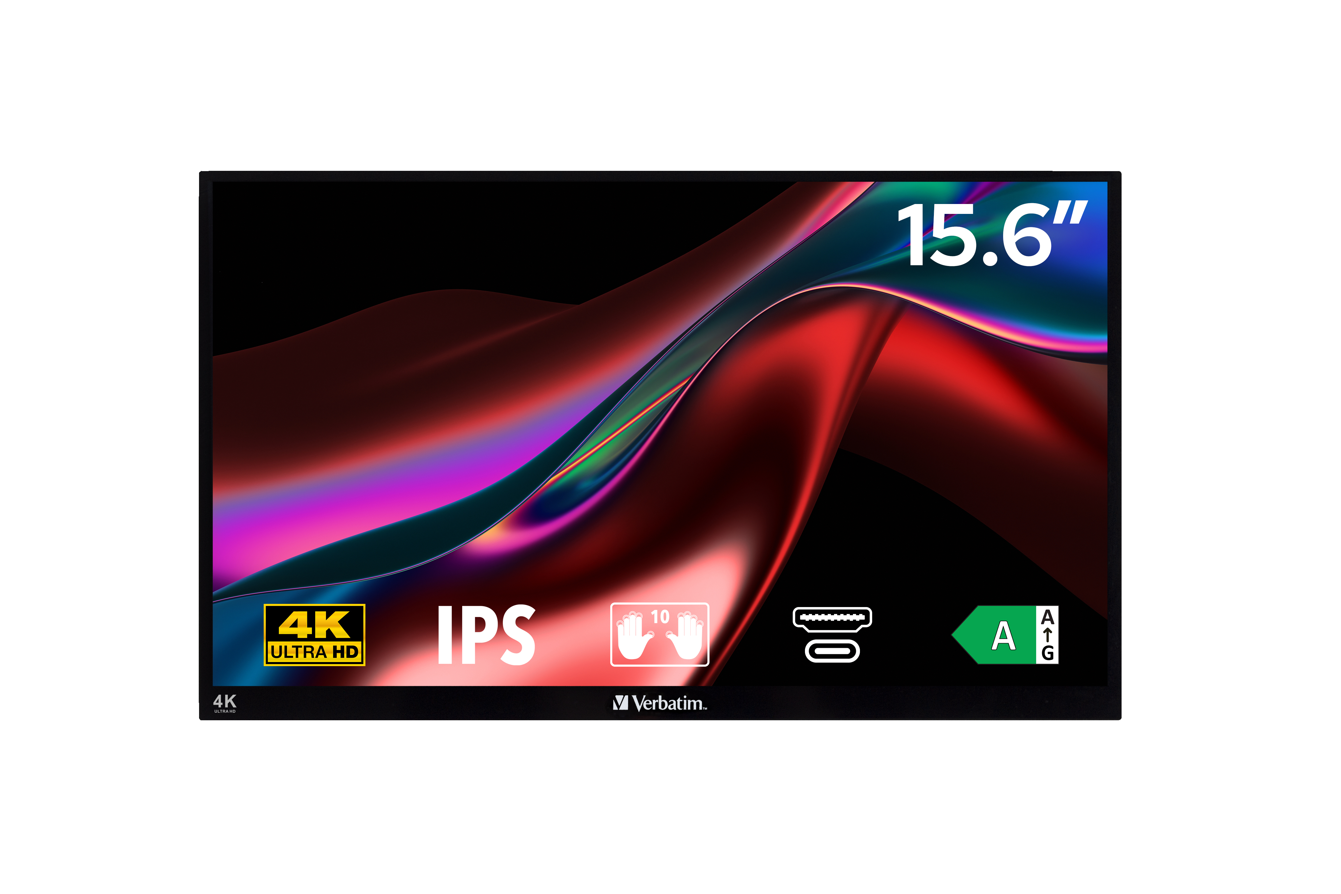 Verbatim 32238 Computerbildschirm 39,6 cm (15.6") 3840 x 2160 Pixel 4K Ultra HD LCD Touchscreen Schwarz (32238)