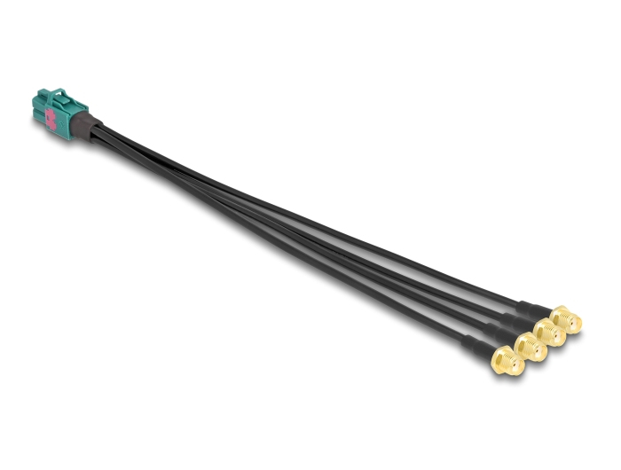Delock Koaxialkabel Mini FAKRA Z auf 4 x SMA 0,2 m Schwarz