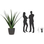 PAPERFLOW Kunstpflanze "Aloe Vera", Höhe: 450 mm Blätter: Polyethylen, Stamm: Kunststoff, - 1 Stück (PAALOE45)
