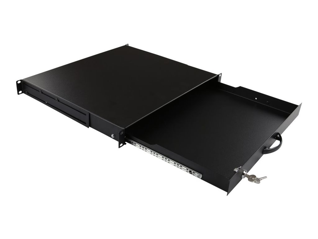 Lanview by Logon RAD100BL 1U 19" Rack-Tastaturschublade Abschließbar Schwarz, RAL 9005