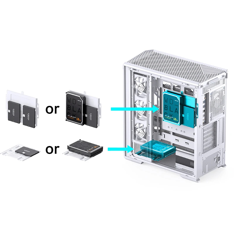Jonsbo D400 Midi Tower ATX Tempered Glass Weiß