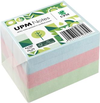 UPM Notes Haftnotiz 5654-20PG-6 Pastell 75x75mm 100Bl. sort. 6St. (5654-20PG-6)