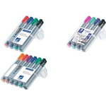 STAEDTLER Lumocolor Flipchart-Marker 356, 4er Etui Strichstärke: 2,0 mm, Rundspitze, nachfüllbar, DRY SAFE, - 1 Stück (356 WP4-1)