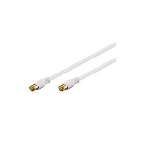 Wentronic Goobay SAT Anschlusskabel, F-Quick, 100% geschirmt, vergoldet, Weiß, 1.5 m - F-Stecker (Quick) <=> F-Stecker (Quick) (62743)