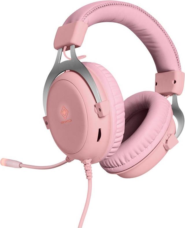 DELTACO GAMING Pink Line PH85 Gaming-Headset Kabelgebunden 3,5 mm Stereo Boom-Mikrofon Pink