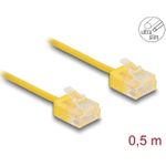 Delock RJ45 Netzwerkkabel Cat.6 UTP Ultra Slim 0.5 m gelb mit kurzen Steckern (80898)
