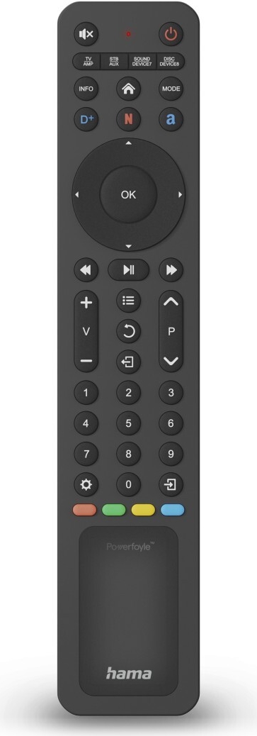 Hama Universal-Fernbedienung TV, IR, Solar, für 8 Geräte, lernfähig, App-Tasten (00221057)