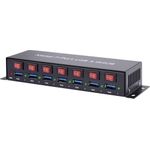 Renkforce 7 Port USB 3.0-Hub Metallgehäuse, einzeln schaltbar, zur Wandmontage Schwarz (1089874)