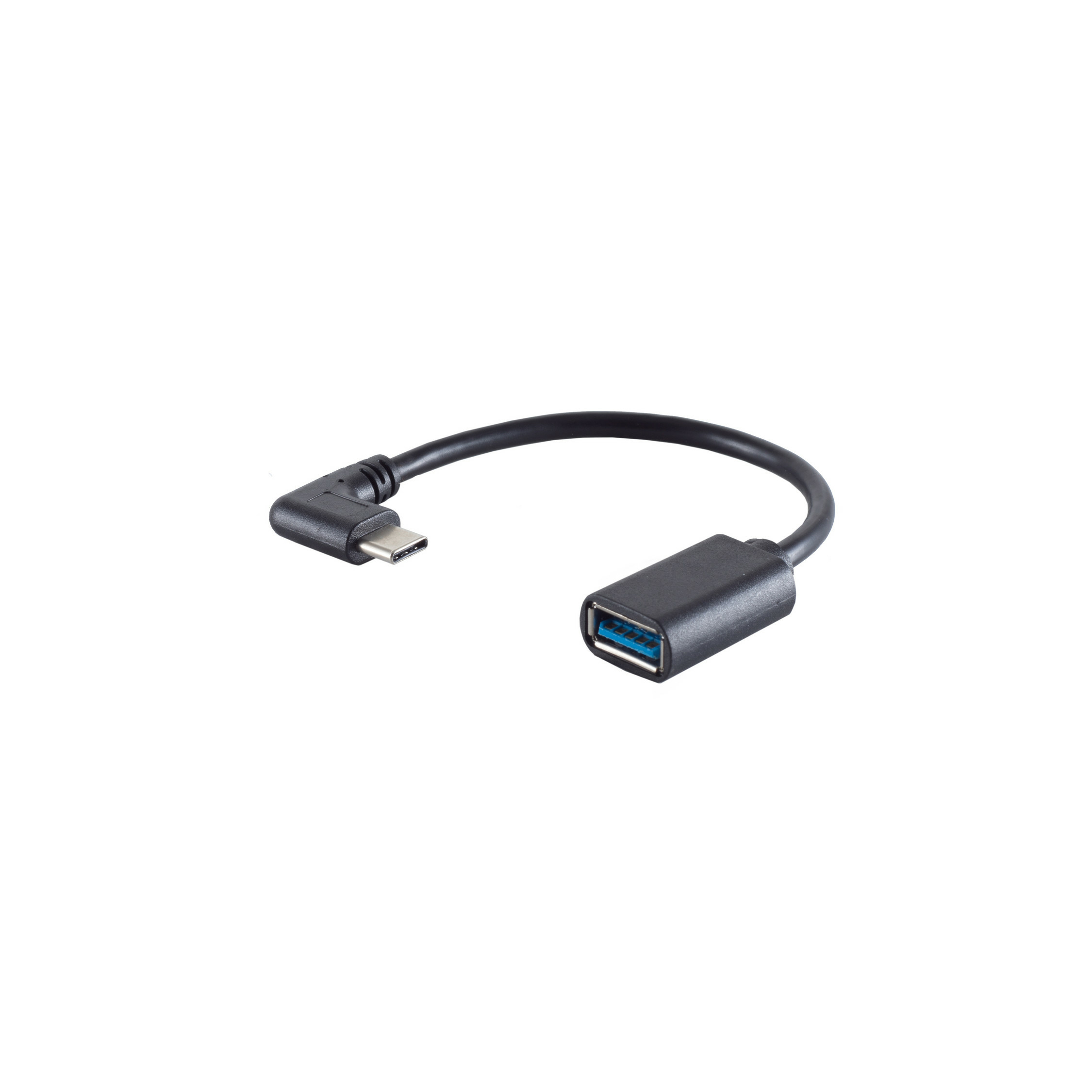 S/CONN maximum connectivity USB-C-Adapter auf USB-A-Buchse 90° gewinkelt OTG USB 3.0 0,1 m Schwarz