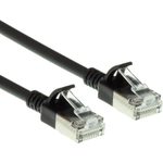 ACT Black 1 meter LSZH U/FTP CAT6A datacenter slimline patch cable snagless with RJ45 connectors (DC7901)