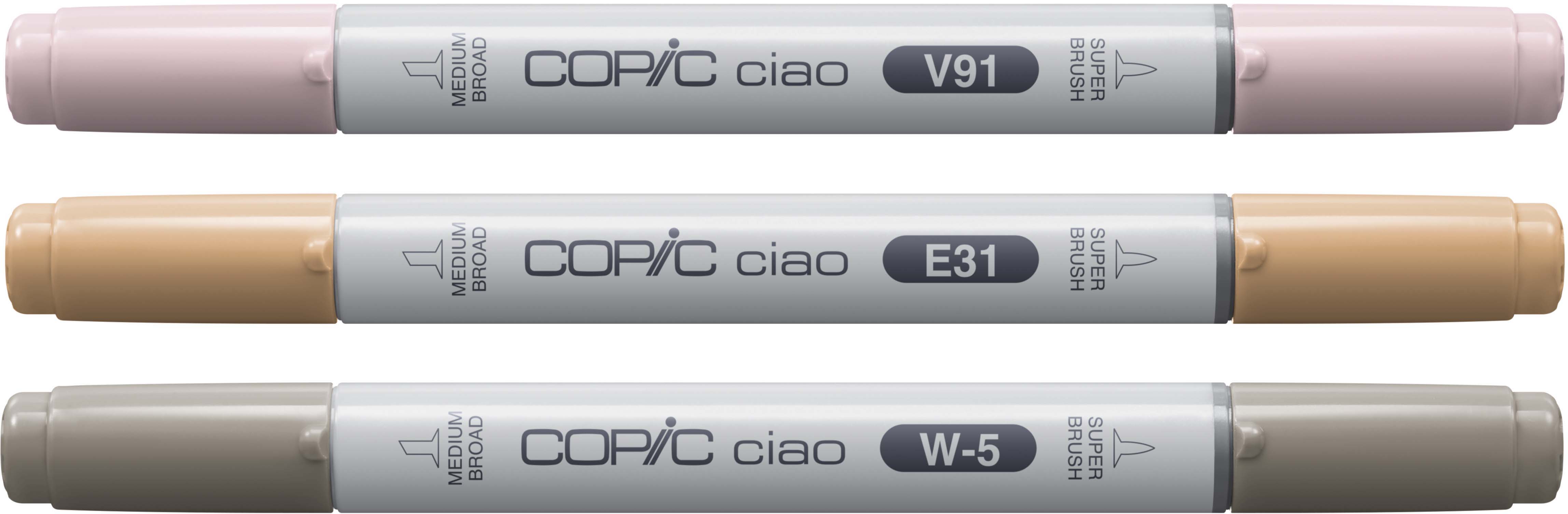 COPIC Ciao Pet Palette Layoutmarker-Set 6 mm Beige, Braun, Blasspink