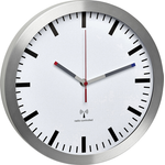 TFA 60.3528.02 Funk Wanduhr 300 mm x 45 mm Aluminium Schleichendes Uhrwerk (lautlos) (60.3528.02)