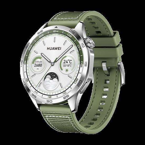 Huawei WATCH GT 4 1,43" AMOLED 46 mm Edelstahl Silber, Grün