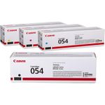 Canon Original 054 4er Multipack Toner - schwarz 1.500 Seiten, cyan, magenta, gelb je 1.200 Seiten (3024C002set)