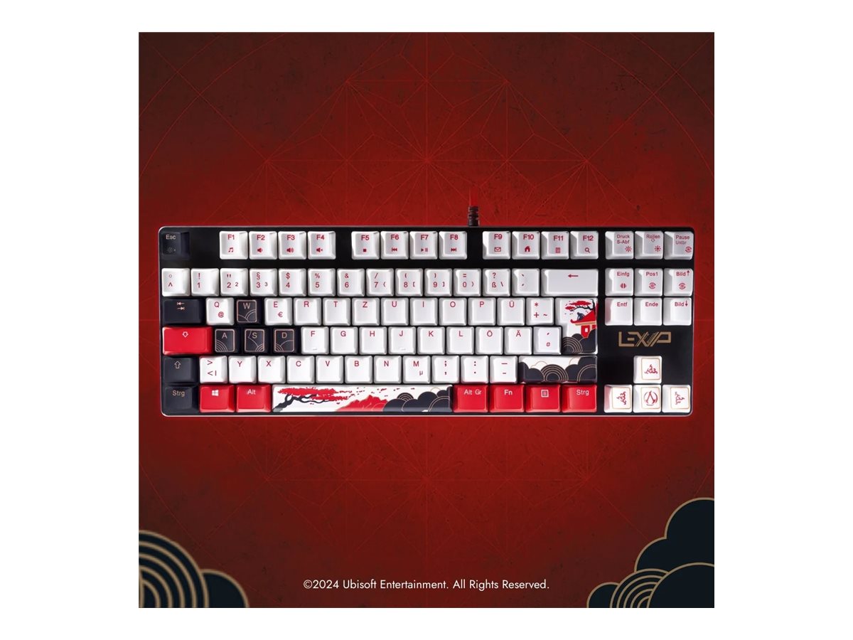 Lexip Assassin's Creed Shadows Master Bundle Gaming-Set Mechanische Tastatur Maus Mauspad QWERTZ RGB Schwarz Weiß Gold Rot