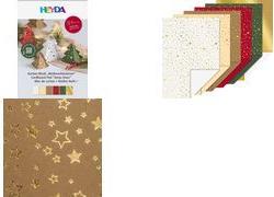 HEYDA Bastelkarton-Block "Weihnachtssterne", A4, 12 Blatt 220 g/qm, ungestrichen, kopfgeleimt, einseitig mit - 1 Stück (2047132)
