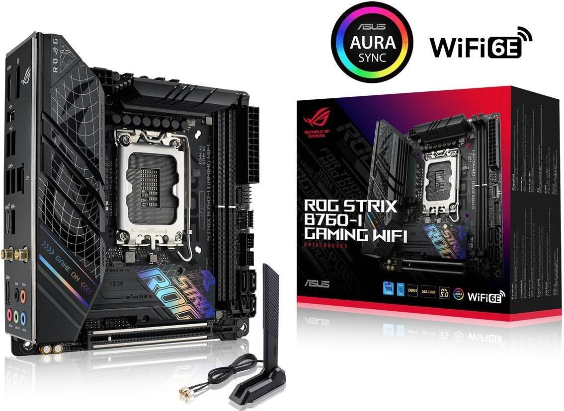 ASUS ROG Strix B760-I Gaming WIFI Mainboard Mini-ITX LGA 1700 B760 DDR5 Wi-Fi 6E Schwarz