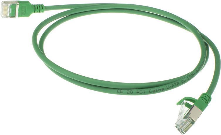 ACT Green 7 meter LSZH U/FTP CAT6A datacenter slimline patch cable snagless with RJ45 connectors (DC7707)