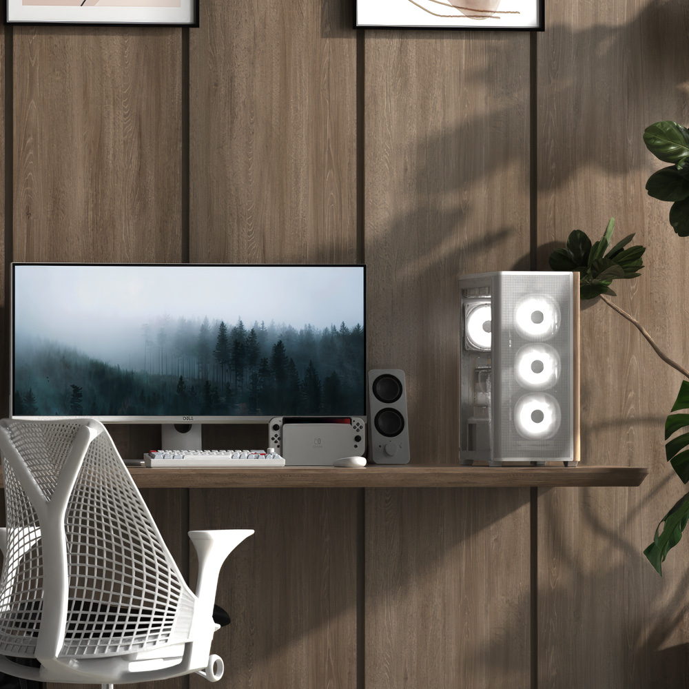 Aerocool D301A Mini Tower Gehäuse Micro-ATX Schwarz, Holz