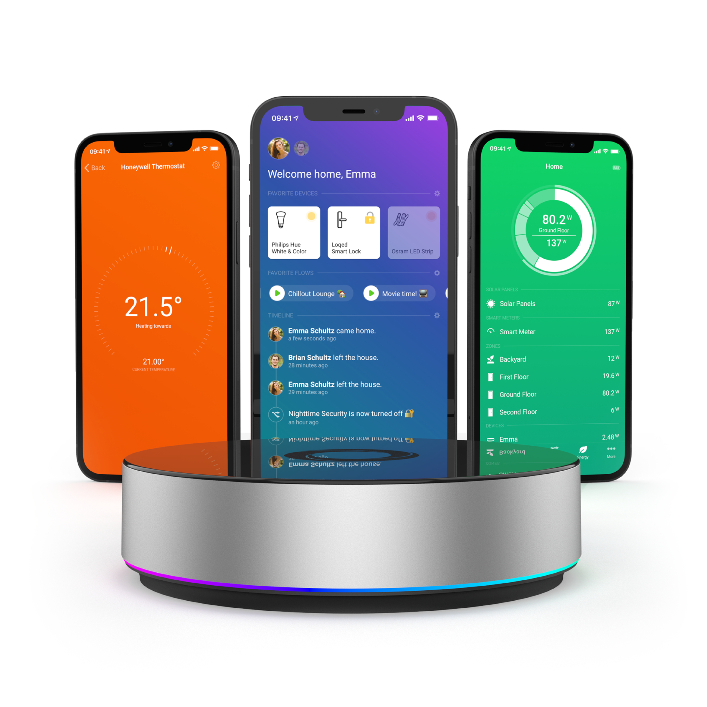 Homey Bridge Smart-Home-Zentrale Zigbee Z-Wave Bluetooth WLAN Schwarz Silber